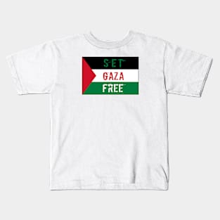 Set Gaza Free Flag Kids T-Shirt